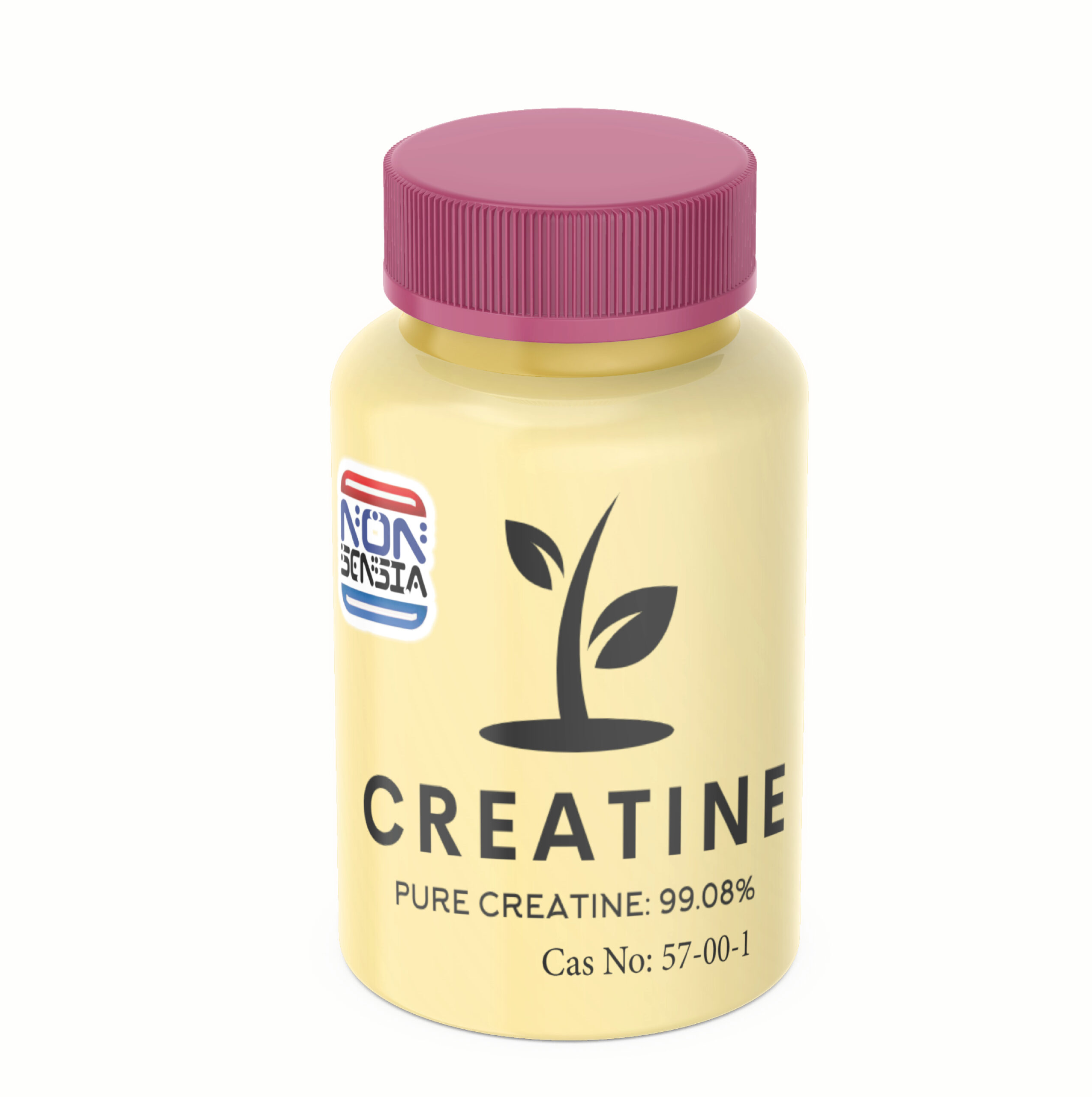 1. Zdjęcie główne produktu (proszek w opakowaniu): Czysta kreatyna monohydrat 99.9% - biały krystaliczny proszek | Odczynnik laboratoryjny | Wzór chemiczny C4H9N3O2 | CAS 57-00-1