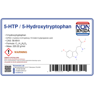 5-HTP / 5-Hydroxytryptophan (CAS 56-69-9) — odczynnik chemiczny 1000 mg, czystość ≥ 99,00%, CAS 56-69-9 — etykieta produktu chemicznego