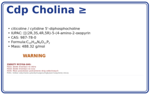 CDP cholina ≥ 99%, 1000mg, CAS 987-78-0 — etykieta produktu chemicznego