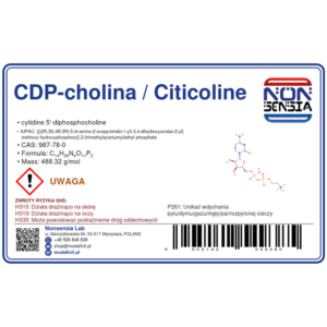 CDP-cholina / Citicoline — odczynnik chemiczny 1000 mg, czystość ≥ 99%, CAS 987-78-0 — etykieta produktu chemicznego