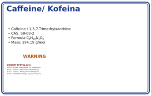 Caffeine/ Kofeina 1000mg 99.97% NONSENIA, CAS 58-08-2 — etykieta produktu chemicznego