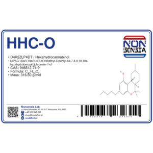HHC-O — odczynnik chemiczny 1000 mg, czystość ≥ 85%, CAS 946512-74-9 — etykieta produktu chemicznego