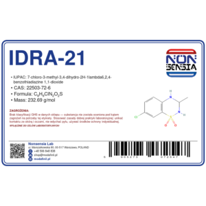 IDRA-21 — odczynnik chemiczny 1000 mg, czystość ≥ 99%, CAS 22503-72-6 — etykieta produktu chemicznego