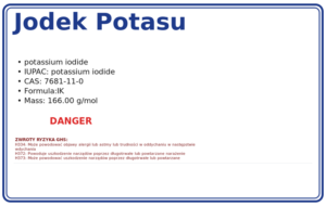 Jodek Potasu (KI) ANTY-RAD– Odczynnik Chemiczny Czysty, Nonsensia Lab, – 1000mg, CAS 7681-11-0 — etykieta produktu chemicznego