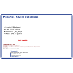 Modafinil (CAS 68693-11-8) — odczynnik chemiczny 1000 mg, czystość ≥ 99%, CAS 68693-11-8 — etykieta produktu chemicznego