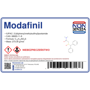 Modafinil — odczynnik chemiczny 1000 mg, czystość ≥ 99%, CAS 68693-11-8 — etykieta produktu chemicznego