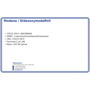 Modana / Didesoxymodafinil (analog modafinilu) — odczynnik chemiczny 1000 mg, CAS 15515-59-0 — etykieta produktu chemicznego