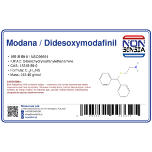 Modana / Didesoxymodafinil (analog modafinilu) — odczynnik chemiczny 1000 mg, CAS 15515-59-0 — etykieta produktu chemicznego