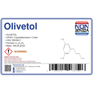 Olivetol (CAS 500-66-3) — odczynnik chemiczny 1000 mg, czystość ≥ 99,00%, CAS 500-66-3 — etykieta produktu chemicznego
