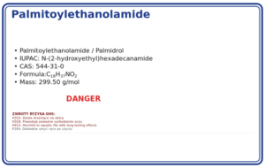 Palmitoylethanolamide (PEA) ≥ 99% 1000mg., CAS 544-31-0 — etykieta produktu chemicznego