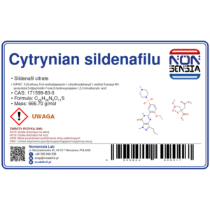 Cytrynian sildenafilu / Sildenafil Citrate (CAS 171599-83-0) — odczynnik chemiczny 1000 mg, czystość ≥ 99%, CAS 171599-83-0 — etykieta produktu chemicznego