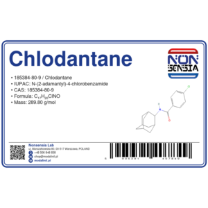 Chlodantane (CAS 185384-80-9) — odczynnik chemiczny 1000 mg, czystość ≈ 95,3%, CAS 185384-80-9 — etykieta produktu chemicznego
